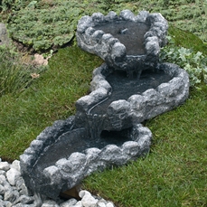 Bachlauf 3-teilig, teilpoliert, Granit dunkelgrau